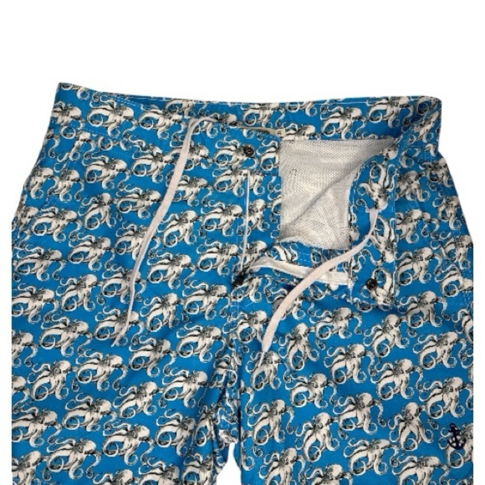 Retromarine Men's Blue Octopus-Pattern Swim Trunks 31 - Picture 4 of 9